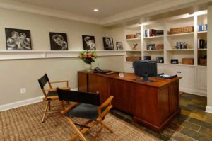 Basement finished with home office
