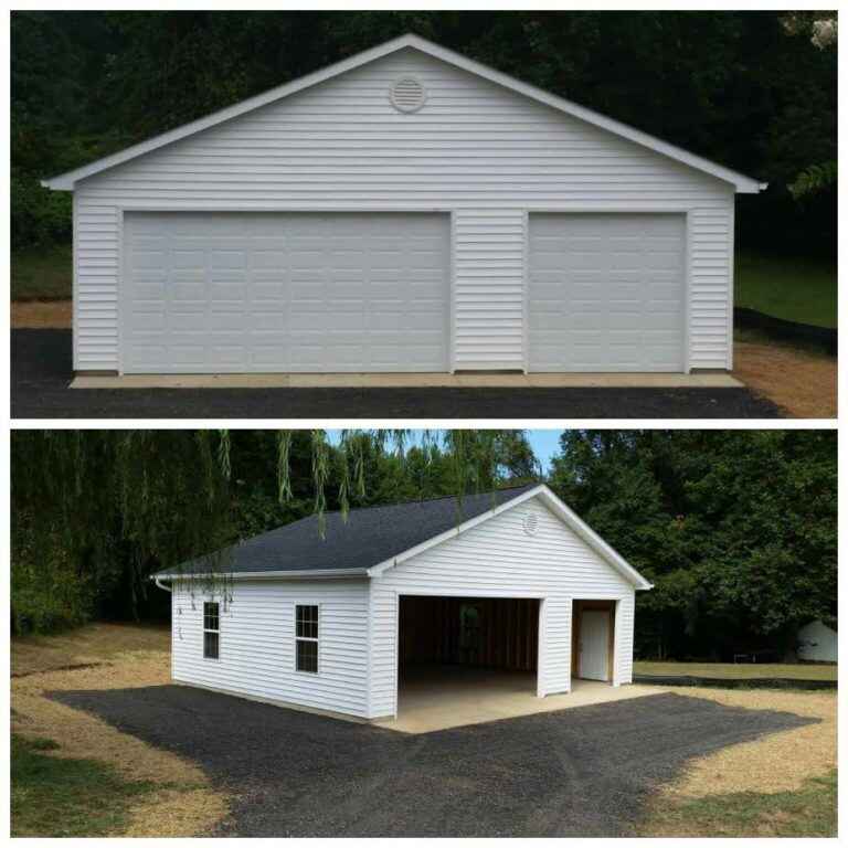 free-standing-spacious-white-garage-build-with-trees-on-the-background-in-huntingtown-maryland